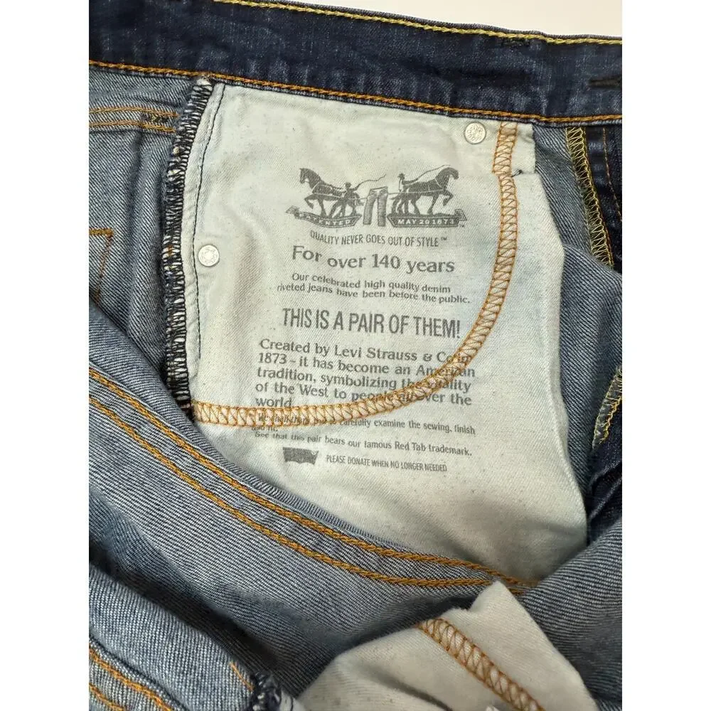 Blue Denim Jeans Straight Leg Classic 5 Pocket Medium Wash Everyday Levis 30x30